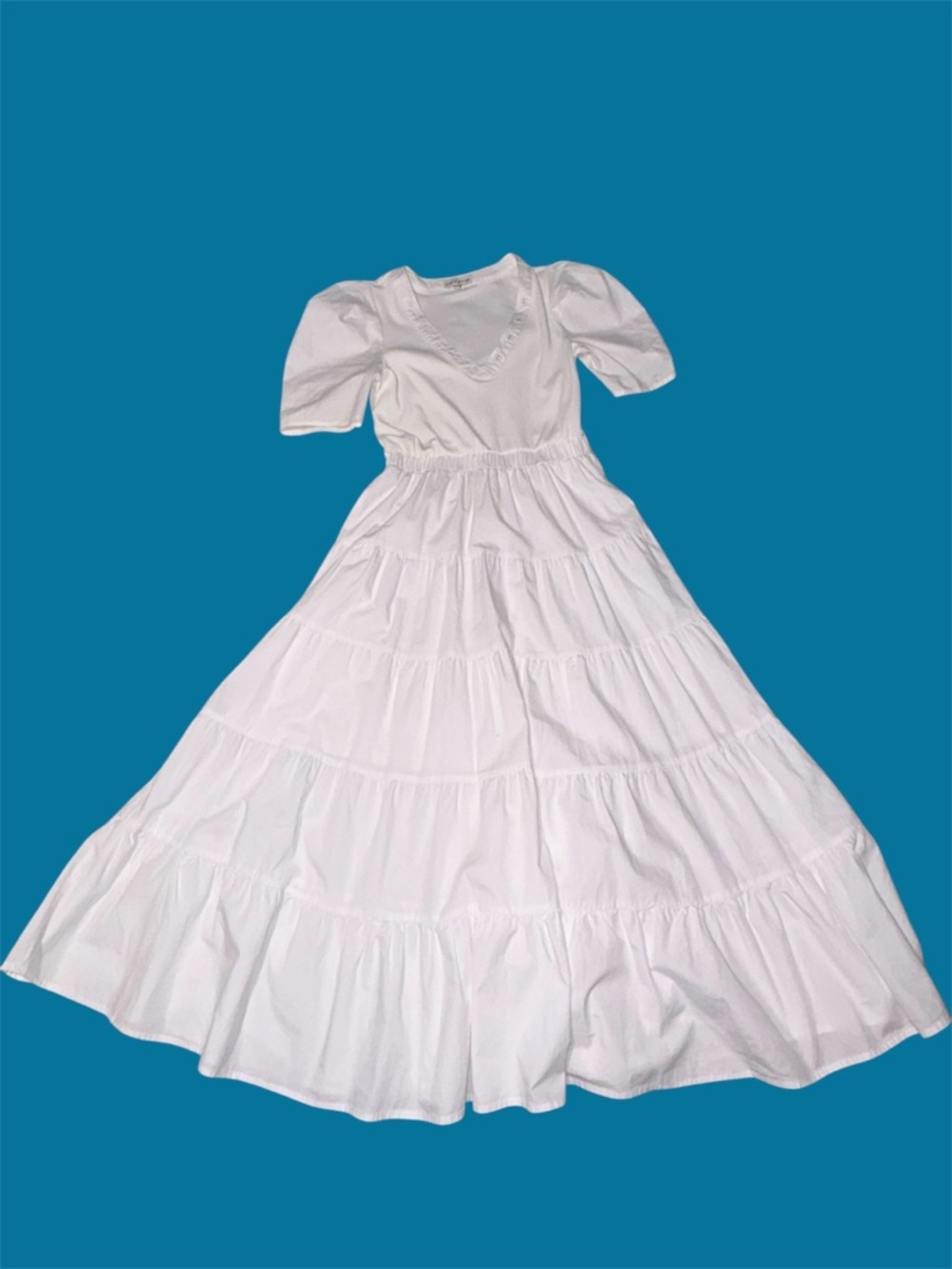 MOON RIVER Knitted Button Top Dress with Tiered Bottom Size S MSRP $178 - Picture 4 of 7